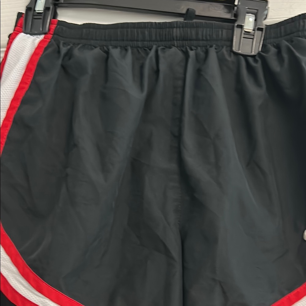 Nike Women's Black Shorts with Red and White Accents - Picture 4 of 14